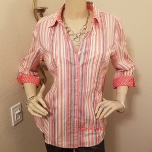 Jones Wear Striped Button Down Shirt